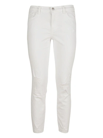 Shop J Brand Distressed Skinny Jeans In White