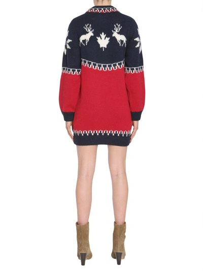 Shop Dsquared2 Knitted Dress In Multicolor