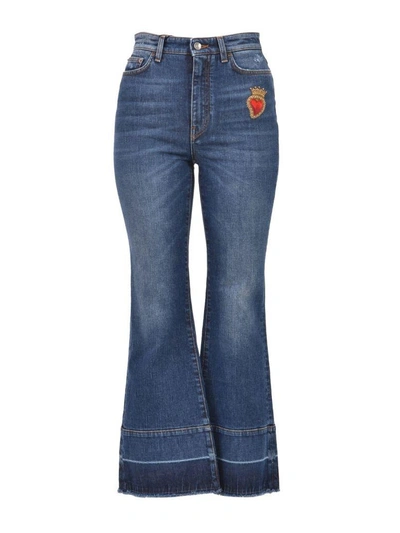 Shop Dolce & Gabbana Sacred Heart Jeans In Blue