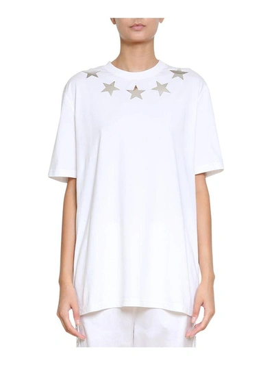 Shop Givenchy Stars Jersey Cotton T-shirt In Bianco