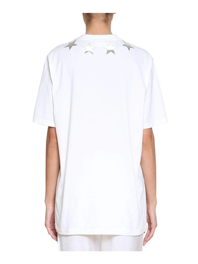 Shop Givenchy Stars Jersey Cotton T-shirt In Bianco