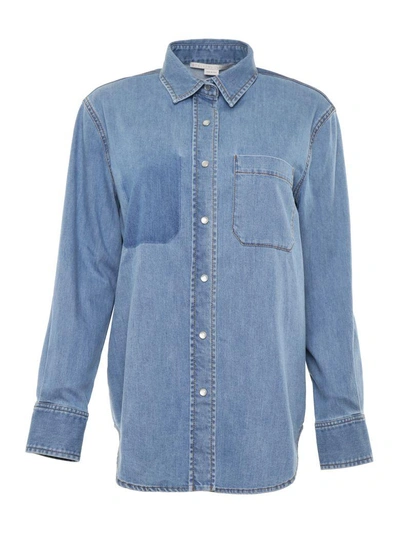 Shop Stella Mccartney Lightweight Denim Shirt In Blue|celeste
