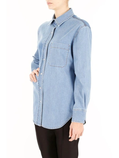 Shop Stella Mccartney Lightweight Denim Shirt In Blue|celeste