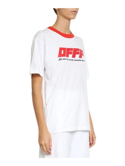 Shop Off-white Off Oversized Cotton T-shirt In Bianco