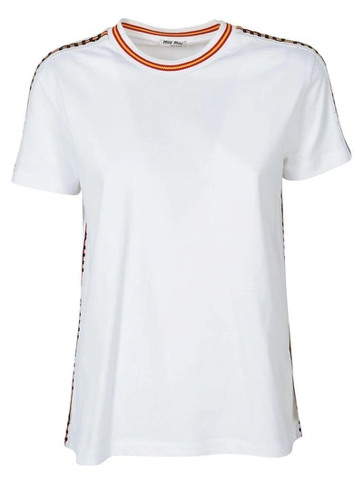 Shop Miu Miu T-shirt In Bianco