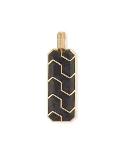 Shop David Yurman Men's Forged Carbon Ingot Tag Pendant With 18k Gold, 47mm