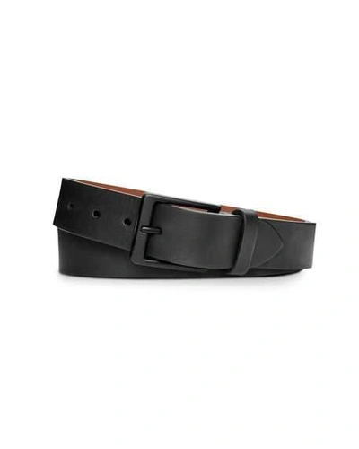 Shinola Men's Lightning Bolt Keeper Leather Belt, Black In Black