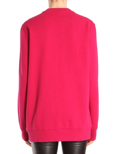 Shop Givenchy Round Collar Sweatshirt In Fucsia