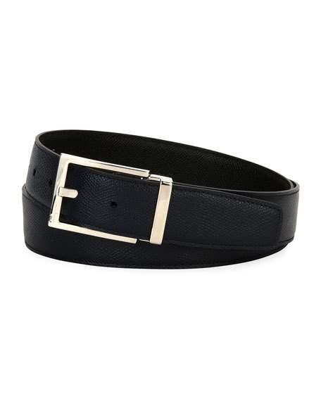 Salvatore Ferragamo Men's Reversible Lux Calfskin Leather Belt, Black ...