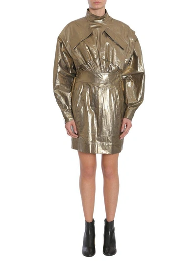 Shop Kenzo Hybrid Military Dress In Oro