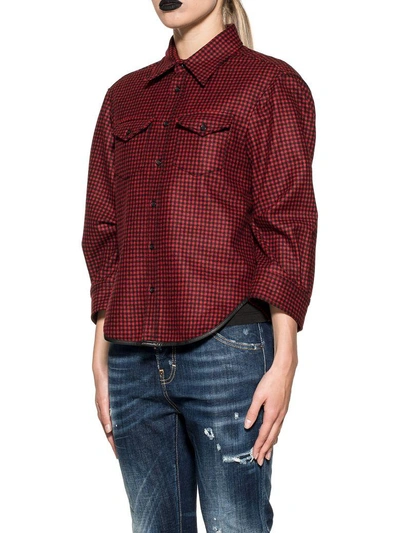 Shop Dsquared2 Red/black Checked Wool Shirt In Red - Black