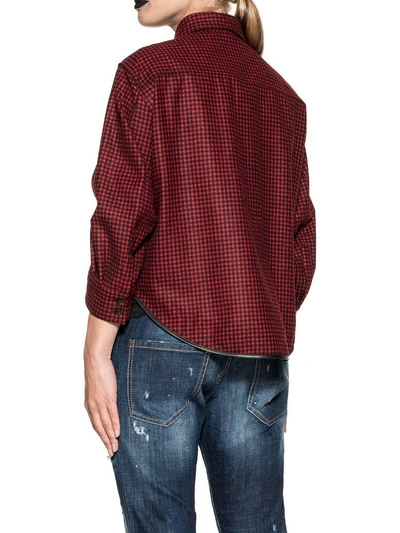 Shop Dsquared2 Red/black Checked Wool Shirt In Red - Black