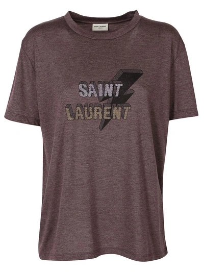 Shop Saint Laurent T-shirt In Violet Chine