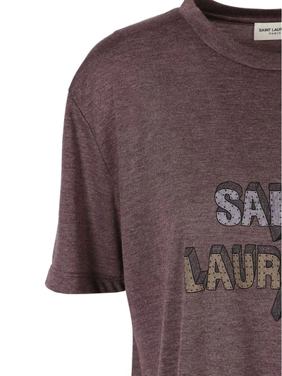 Shop Saint Laurent T-shirt In Violet Chine