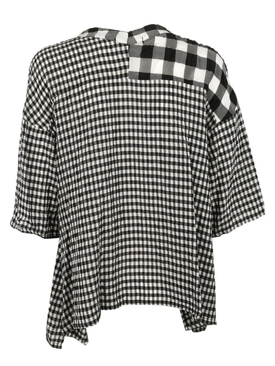 Shop Zucca Check Patterned Top In Black-white