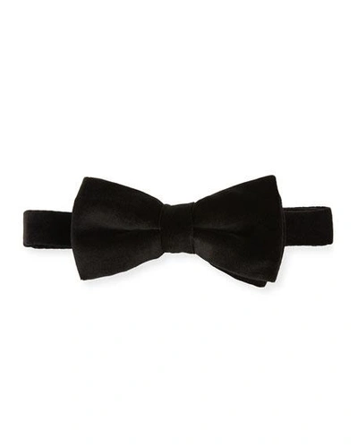 Shop Eton Velvet Pre-tied Bow Tie In Black