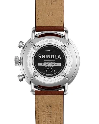 Shop Shinola Men's 43mm Canfield Chronograph Watch In Brown