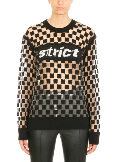 Shop Alexander Wang Strict Checkboard Sweater In Black