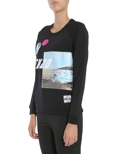 Shop Kenzo Sweatshirt With Patches In Nero