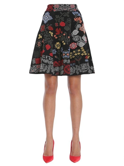 Shop Alexander Mcqueen Mini Skirt In Multicolor