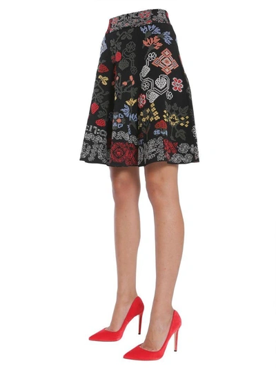 Shop Alexander Mcqueen Mini Skirt In Multicolor