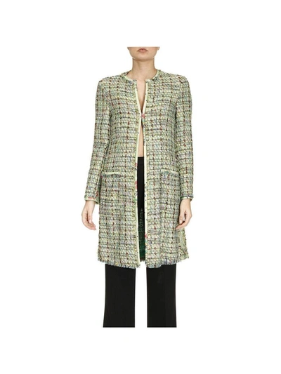 Shop Etro Coat Coat Women  In Green