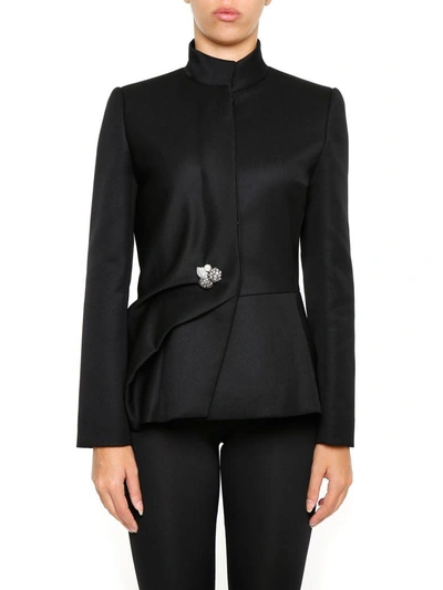 Shop Lanvin Embellished Button Blazer In Black|nero