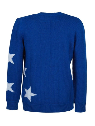 Shop Givenchy Star Intarsia Knitted Sweater In Bluette