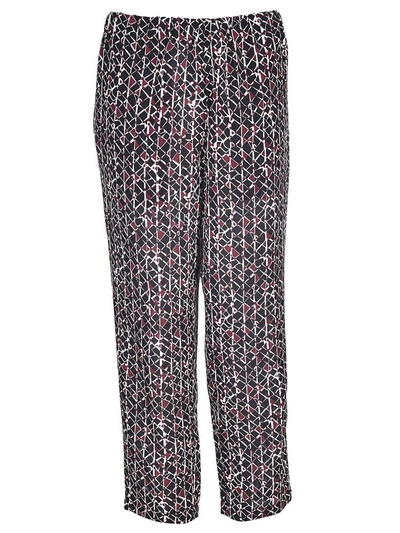 Shop Marni Patterned Elastic Trousers In Conblack