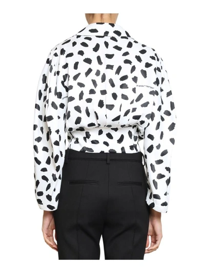 Shop Off-white Puffy Sleeve Printed Top In Bianco