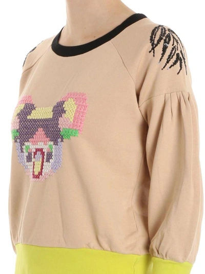 Shop Trussardi Cotton Sweatshirt In Nude
