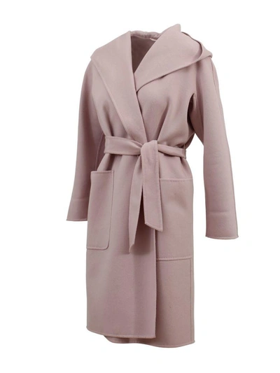 Shop Max Mara Wrap-around Pink Coat