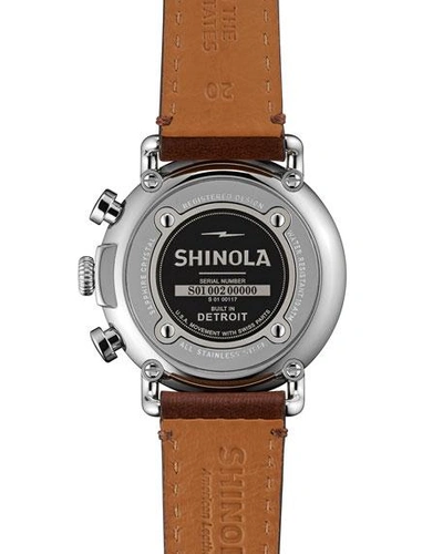 Shop Shinola Men's 41mm Runwell Chrono Watch, Dark Brown/blue
