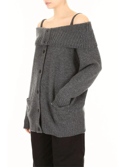 Shop Prada Wool And Cashmere Cardigan In Ardesiagrigio