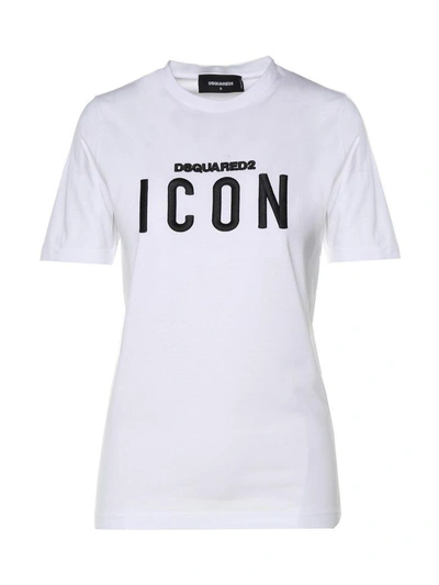 Shop Dsquared2 Icon Cotton-jersey T-shirt In Bianco