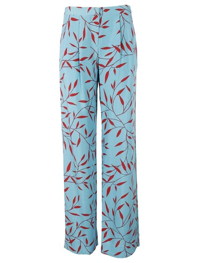 Shop Diane Von Furstenberg Printed Wide Leg Trousers In Blue