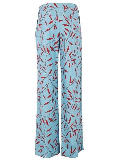 Shop Diane Von Furstenberg Printed Wide Leg Trousers In Blue