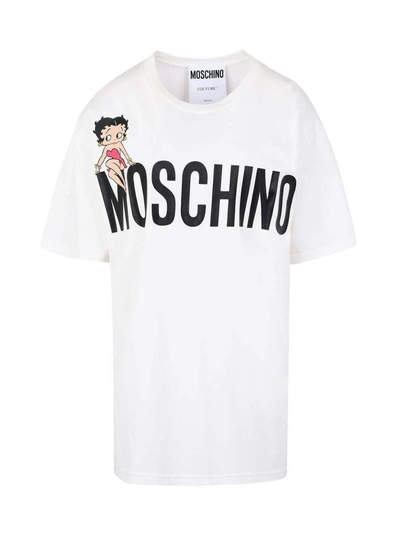 Shop Moschino Betty Boop Cotton-jersey T-shirt In Bianco