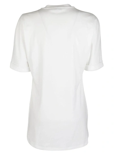 Shop Fendi Embellished T-shirt In Bianco