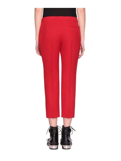 Shop Alexander Mcqueen Wool And Silk Trousers In Rosso
