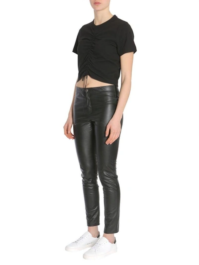 Shop Alexander Wang T Gathered T-shirt In Nero