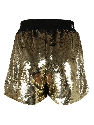 Shop Philipp Plein Sequined Shorts In Gold