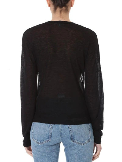 Shop Helmut Lang Cut Out Sweater In Black