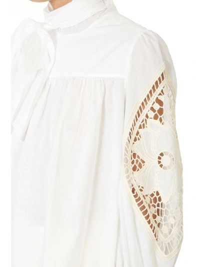 Shop See By Chloé Ascot Tie Blouse In White