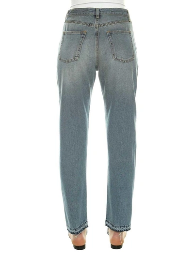 Shop Saint Laurent Vintage Denim Jeans In Vintage Blue