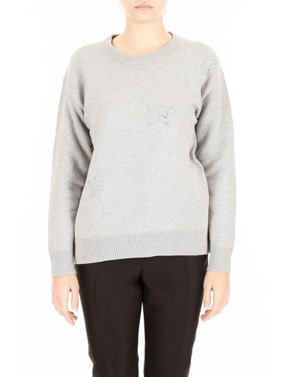 Shop Michael Michael Kors Star Pullover In Pearl (grey)