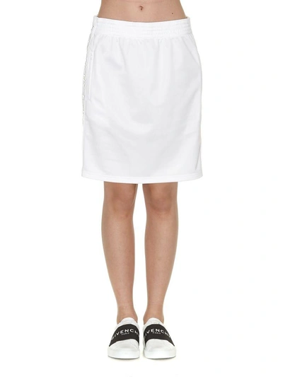Givenchy White Logo Web Miniskirt