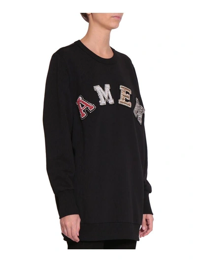 Shop Amen Logo Cotton Sweatshirt In Nero