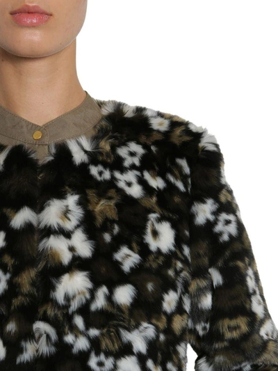 Shop Michael Michael Kors Floral Printed Faux-fur In Verde