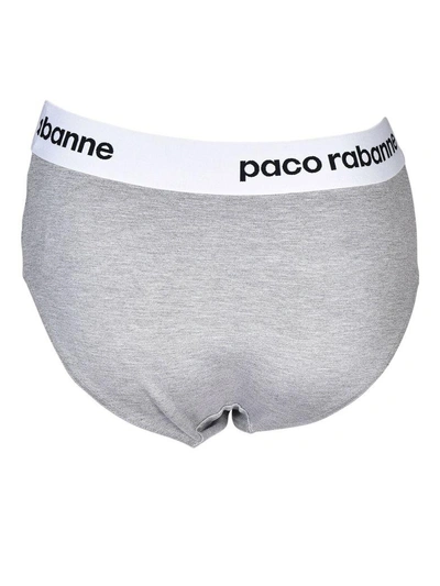 Shop Paco Rabanne Brand Print Underwear In Grey